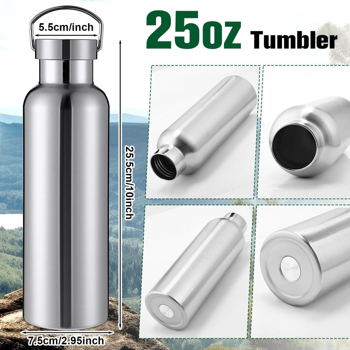 Isoleret drikkedunk i rustfrit stål – 1000 ml