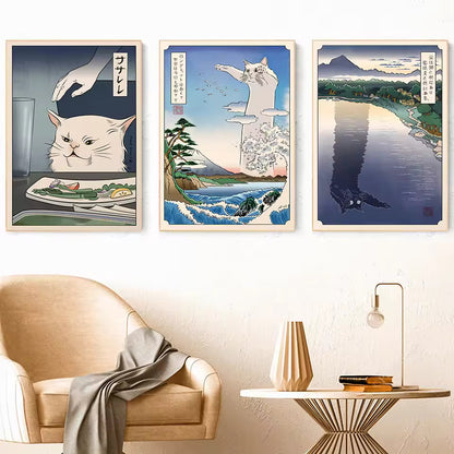 Lærredsplakat med japansk illustrationsmotiv – uden ramme