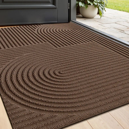 Dørmåtte i polyester med skridhæmmende PVC-bund