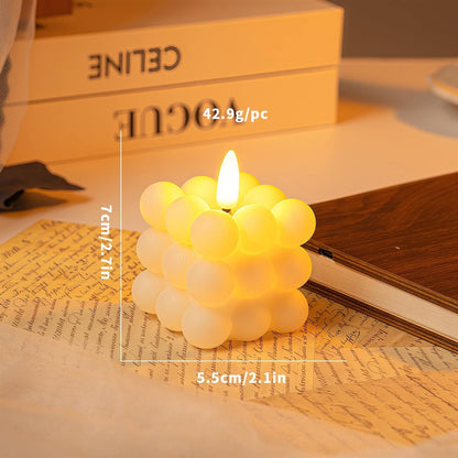 Kubeformet LED-lys med flammeeffekt