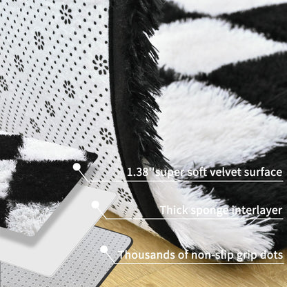 Ternet gulvtæppe i polyester med blød luv