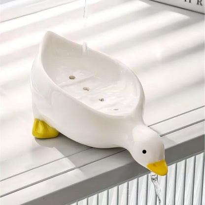 Andeformet sæbeholder med afdrypning – 18 × 8 × 5 cm