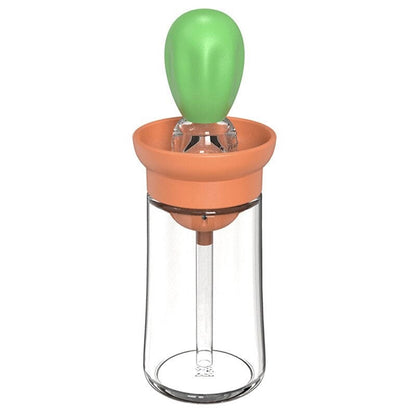 Olieflaske i glas med silikonepensel og sprayfunktion