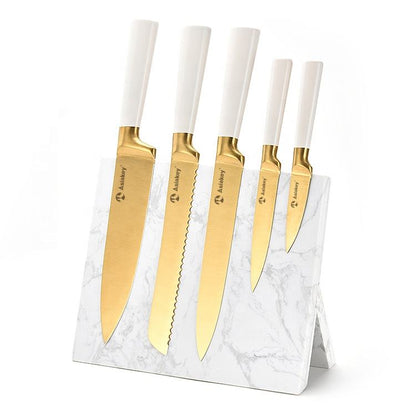 Magnetisk knivstander i marmor – 34 × 16,5 × 29 cm