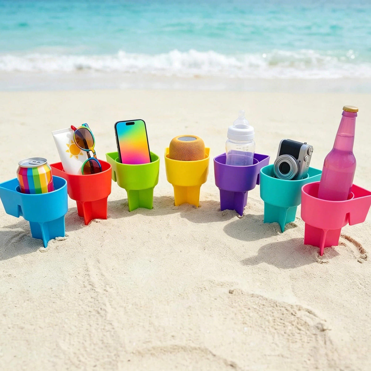 Kopholder med jordspyd til strand – 20 × 13 cm