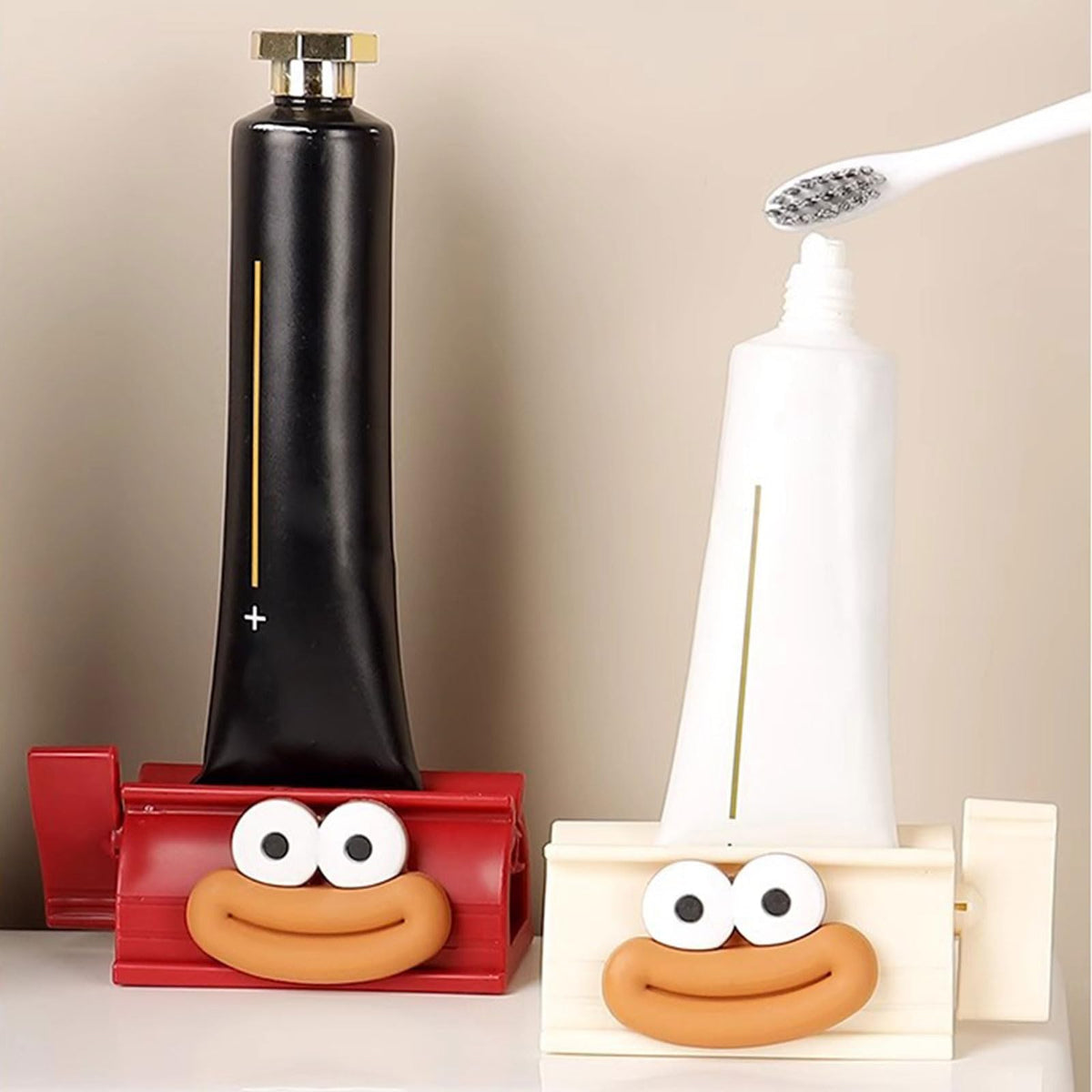 Tubeklemme med figurmotiv til tandpasta