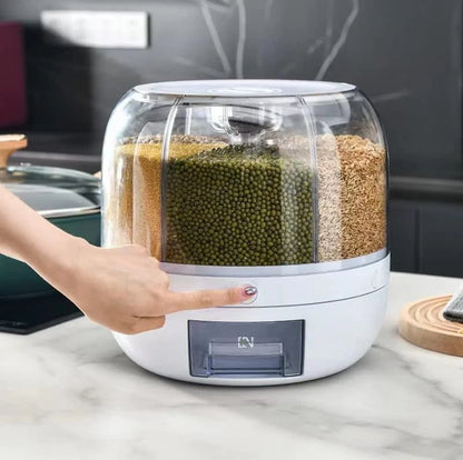 Drejelig tørvaredispenser i ABS med 6 rum