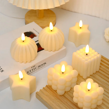 Kubeformet LED-lys med flammeeffekt