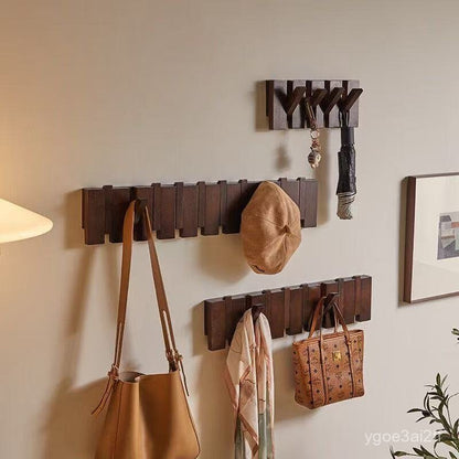 Knagerække i træ med foldbare klavertangenter – 4 eller 6 kroge