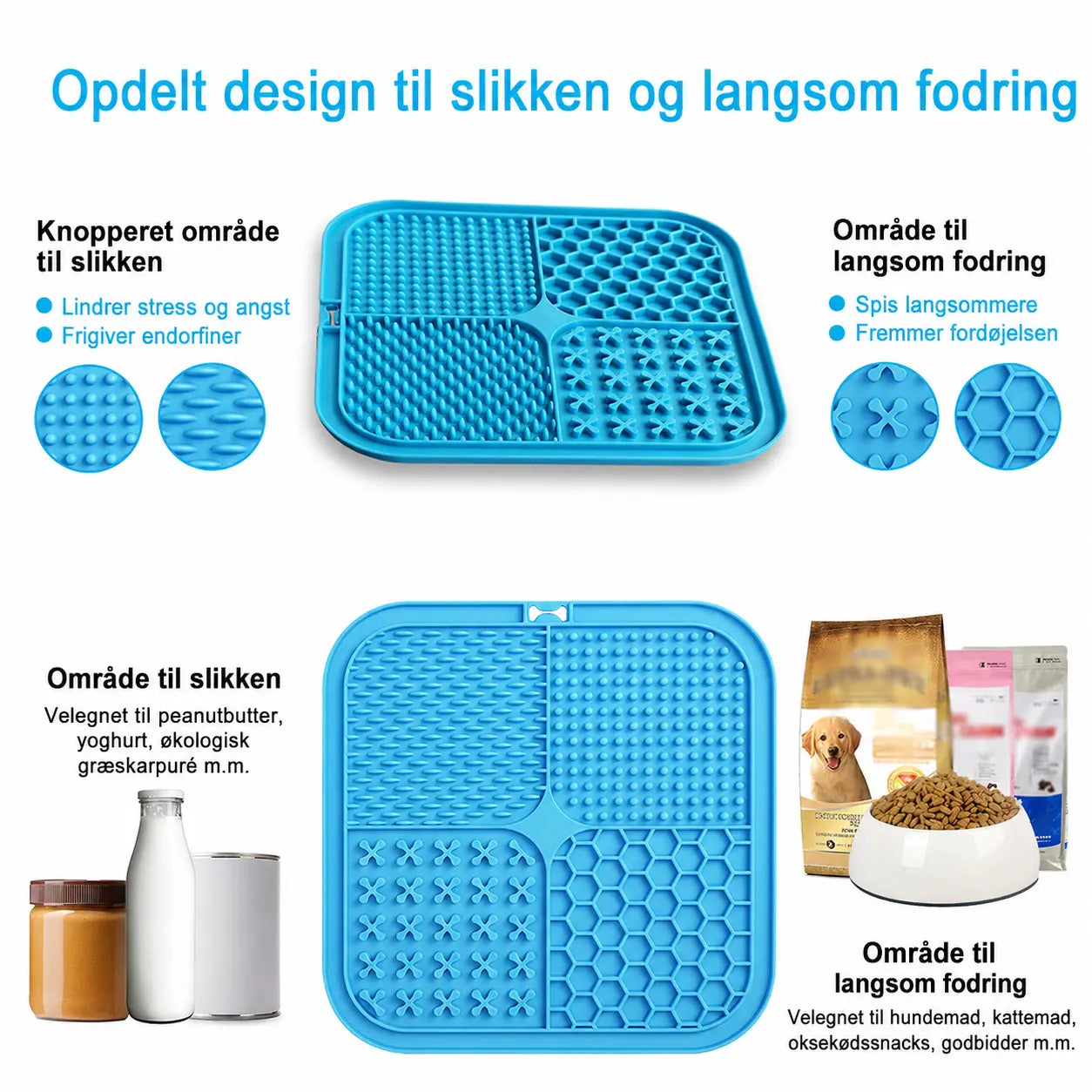 Slikemåtte med Sugkopper til Hunde