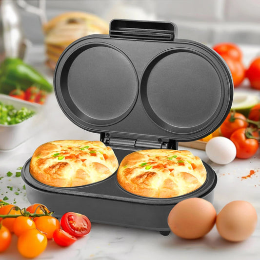 Elektrisk omeletmaskine med to non-stick-rum – 850 W – produktbillede 1