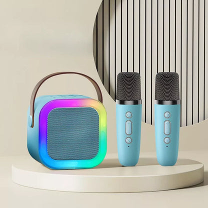 Mini karaokemaskine til børn med 2 trådløse mikrofoner – produktbillede 8