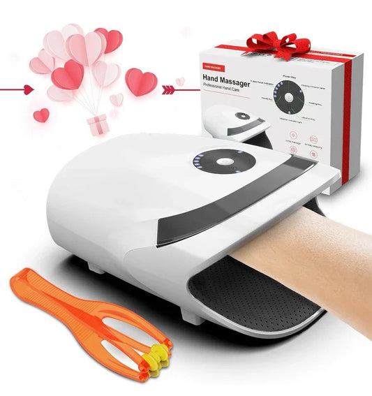 Genopladeligt håndmassageapparat med lufttryk og varme – produktbillede 1
