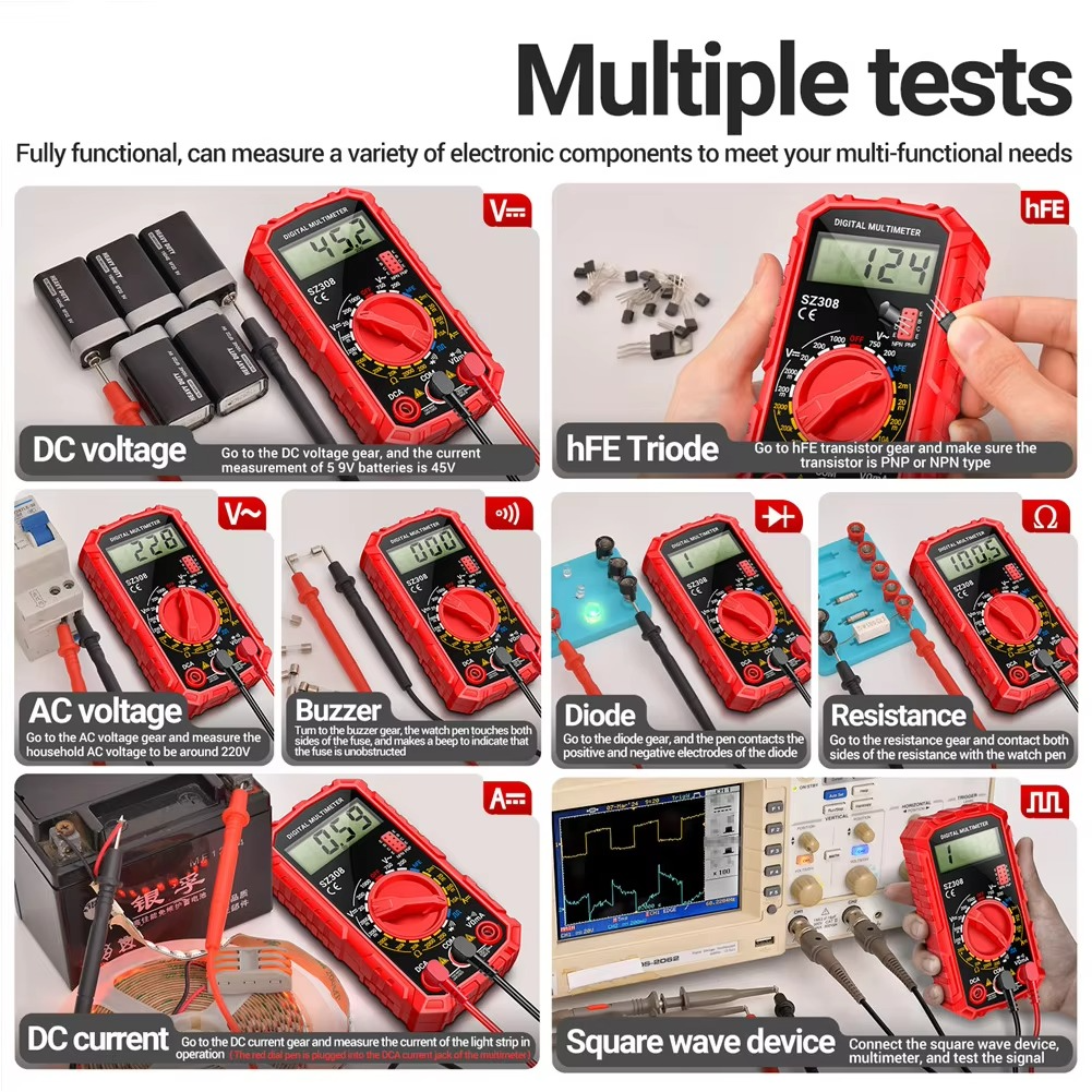 Elektrisk testsæt med digitalt multimeter
