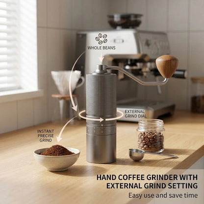 Manuel kaffekværn med håndsving