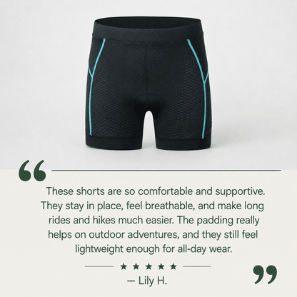 Cykelshorts til kvinder med åndbart stof og 4D-gelpude